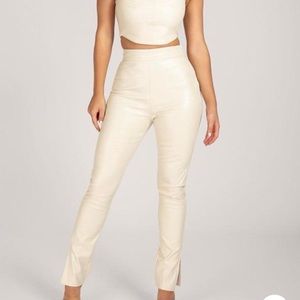 Meshki Croc Leather Pants